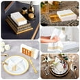 Efavormart 20 Pack White Gold Soft Linen-Like Paper Napkins With Gold ...