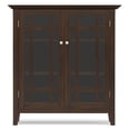 thumbnail image 5 of Simpli Home Bedford 39 inch Wide Solid Wood Transitional Medium Storage Cabinet in Dark Tobacco Brown, 5 of 13