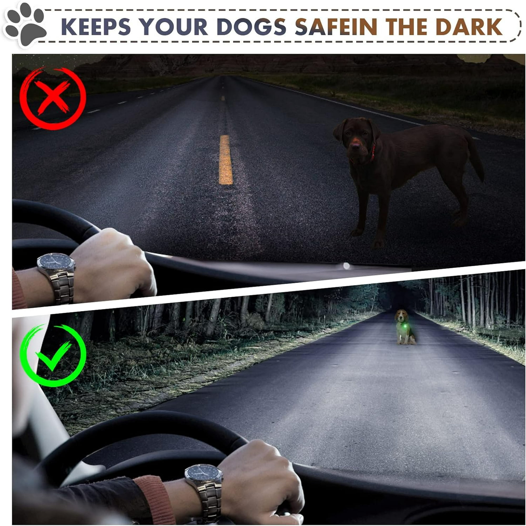 3 Pack LED Dog Collar Light Clip On LED Dog Tag Light for Dog Collar 3 Light Modes Dog Lights Walmart