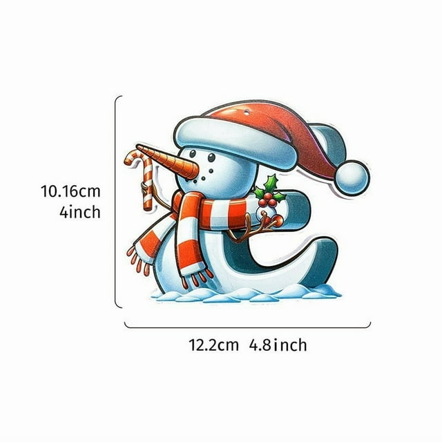 Adorno colgante de acrílico 2D con forma de muñeco de nieve navideño con letras para festivales navideños, colgante para árbol de Navidad.