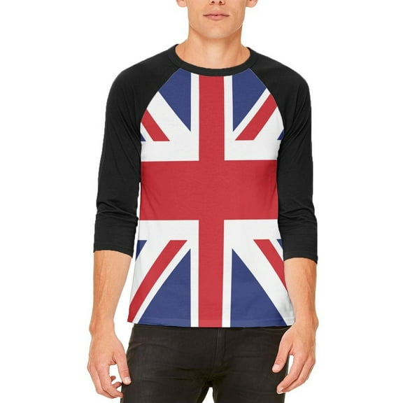 British Flag Union Jack Mens Raglan T Shirt