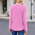 thumbnail image 5 of Basic T Shirts for Women Women's Fashion Solid Color Round Neck Long Sleeve T-shirt Casual Autumn Tops, 5 of 7