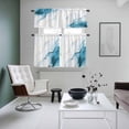 thumbnail image 4 of Marble Blue Kitchen Curtains Sets for Windows 24 Inch Length, Gold White Modern Gradient Ocean Wavy Ripple Rod Pocket Window Treatments Tier Curtains and Valances Set for Bedroom/Bathroom, 4 of 8