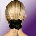 thumbnail image 4 of Velvet Scrunchies Jumbo Size Plush Big Ponytail Holders Thick Braided Locked Hair Big Made in the USA Olive Dark, 4 of 7