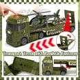 thumbnail image 3 of Caunedy Green Military Big Truck Toys,3 in 1 Large Semi Truck Toy with Helicopter and Tank,Great Gift for 3-8 Years Old Boys Girls, 3 of 8