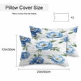 thumbnail image 3 of Waterproof Throw Pillow Covers Set of 2, 20x12 Inch Blue Flowers Decorative Pillowcases Outdoor Pillow Slip Cushion Covers Set for Couch Tent Simple Farmhouse Botanical Floral Leaves, 3 of 7