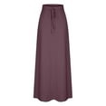 thumbnail image 5 of EDFBUYKRS Female Skirts Womens Fall Skirts Midi Length Brown Women's Casual Versatile Solid Color Drawstring Skirt, 5 of 6