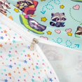 thumbnail image 4 of Castle Fairy Cute Cartoon Snack Raccoon Twin Duvet Cover for Boys,Heart Star Pastel Base Twin Bedding,Mint Yellow Pink,Reversible,2pcs,No Comforter,1 Duvet Cover and 1 Pillowcase, 4 of 6