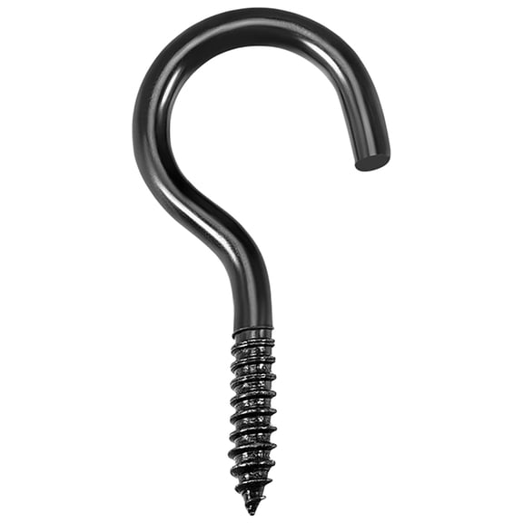 Uxcell 1" Screw Eye Hooks Self Tapping Screws Screw-in Hanger Eye-Shape Ring Hooks Black 30 Pack