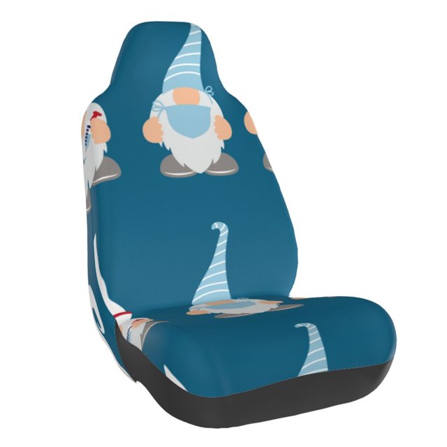 Wukai Nurse Doctor Gnomes Full Set Car Seat Covers with Soft Padding Universal Auto Front Seats Protector and Cushion Mat