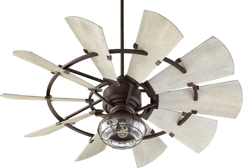 95210-9-Quorum Lighting-Windmill - Ceiling Fan in Transitional style - 52 inches wide by 16.46 inches high-Galvanized Finish-Weathered Oak Blade Color