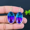 thumbnail image 2 of Natural Bi-Color Tourmaline Gemstone 925 Sterling Silver Earring 2.09", 2 of 2