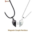 thumbnail image 4 of Spencer 1 Pair Magnetic Love Matching Necklace for Couples, Two Souls One Heart Pendant Necklaces Distance Faceted Charm Lover Necklace (Silver), 4 of 7