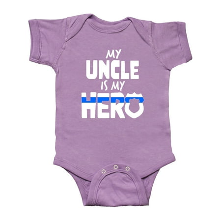 

Inktastic My Uncle is my Hero Police Officer Family Gift Baby Boy or Baby Girl Bodysuit