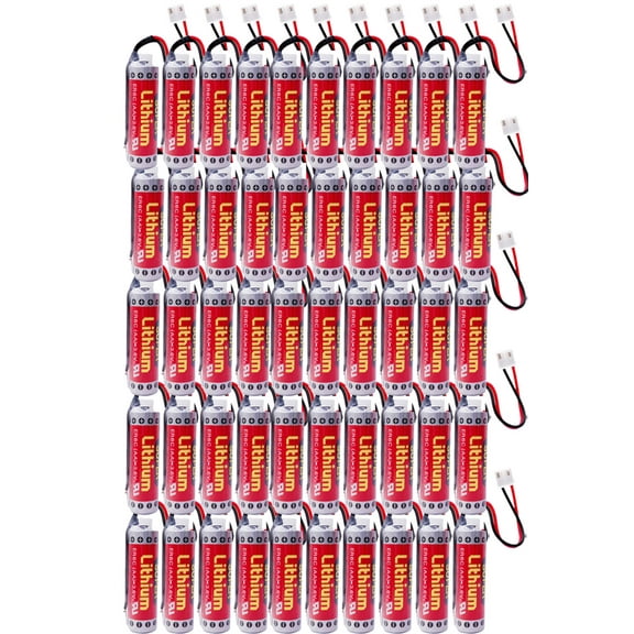 50 PCS Original Battery for MAXELL ER6C AA 3.6V 1800mAh AA PLC Battery for FX F2-40BL with Plug