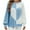 Light Blue, variant on Herrnalise Women's Knitted Crop Tops Long Sleeved Round-neck Solid Love Print Long Sleeves Sweater Casual Pullover Top Pullover Jumper Sweaters