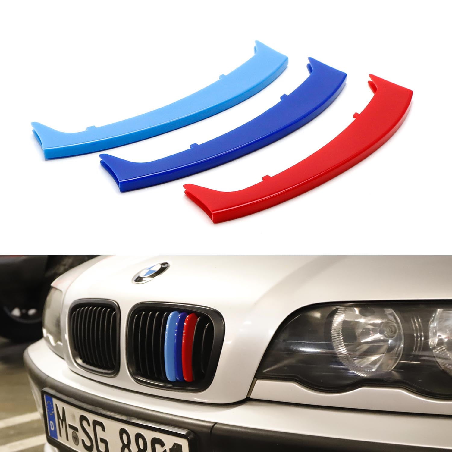 Pair CAR Front Grille Grill For 98-01 BMW E46 2D Coupe 320i 323i 325i 328i 330i