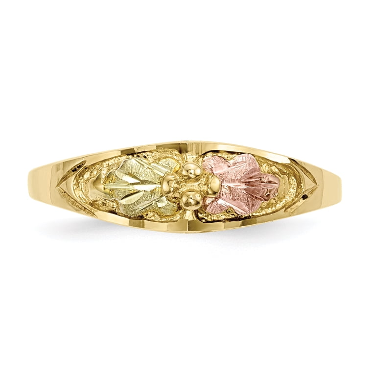 Bague Femme 10K Black Hills Gold - Taille 8.5 - 4 Pierres Synthétiques Rondes - Neuf Avec étiquette USA
