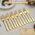 thumbnail image 3 of Evanda Gold Steak Knives Set 24 Piece, Gold Titanium Plating Stainless Steel 12 Dinner Forks and 12 Dinner Knives Set, Steak Knives Steak Forks, Dishwasher Safe, 3 of 7