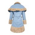 thumbnail image 4 of jsaierl Womens Fleece Lined Cape Shawl with Long Sleeve Button Down Bowknot Winter Jacket Coat Thicken Warm Outwear Sets, 4 of 7