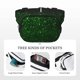 thumbnail image 5 of Fotbe Green Sparkling Cangurera Cuadrada con Estampado de Doble Capa, Bolsa de Cintura Ajustable Mini para Hombres y Mujeres, 5 of 9