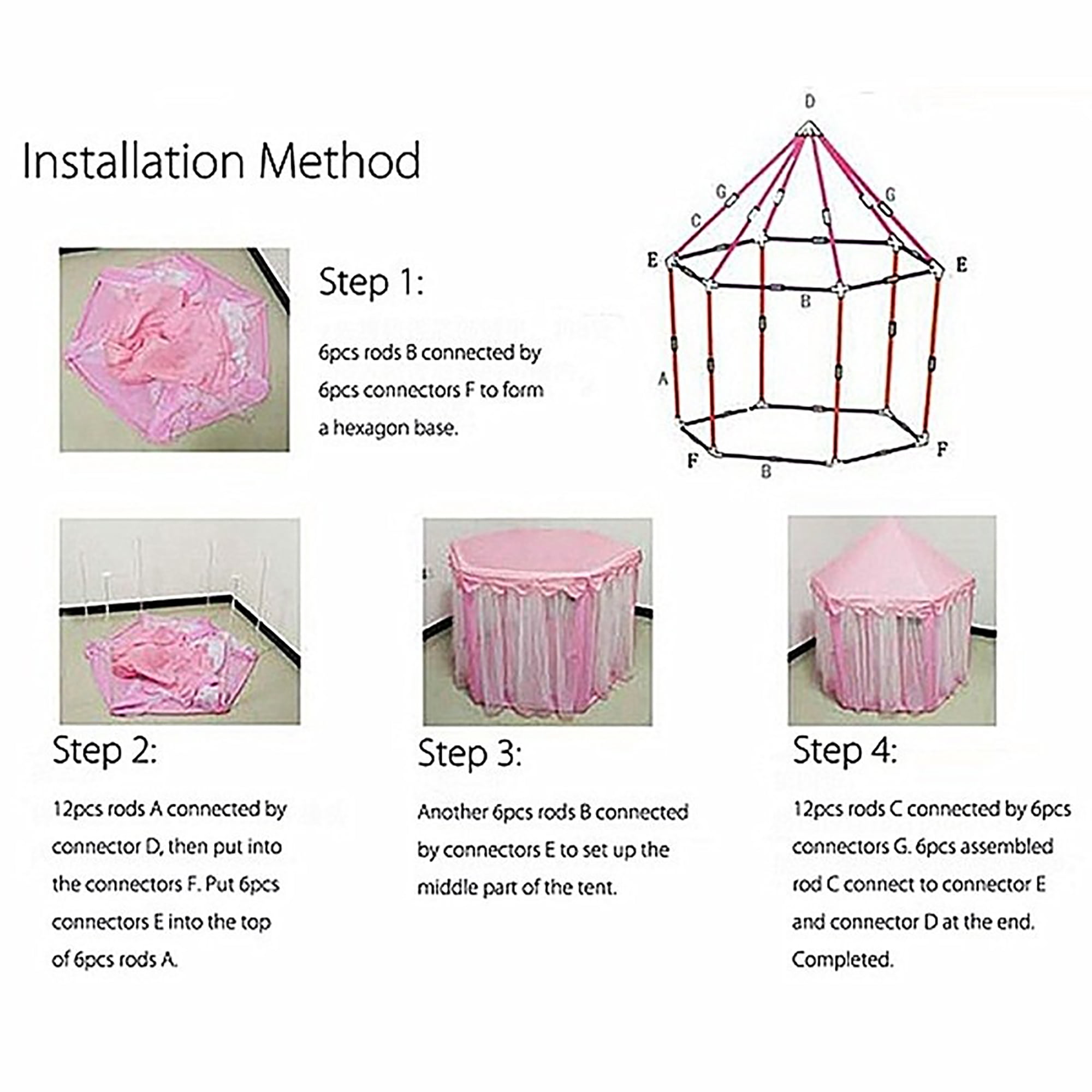 Tents for Girls, Princess Castle Play House for Child, Outdoor Indoor Portable Kids Children Play Tent for Girls Pink Birthday Gift Tents for Girls, Princess Castle Play House for Child, Outdoor Indoor Portable Kids Children Play Tent for Girls Pink Birthday Gift