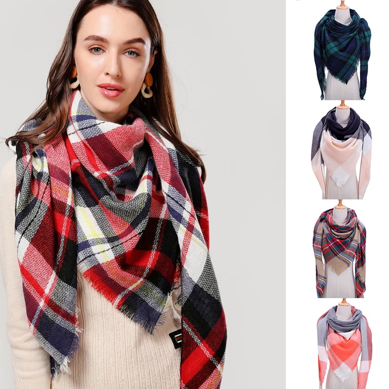 new 100% cashmere super soft unisex scarf neck warmer scarves plaid design 