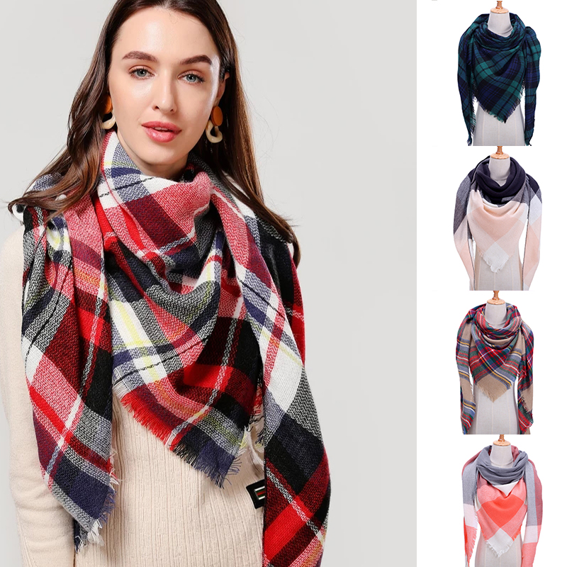 Fashion scarf female plaid soft warm cashmere warm shawl 