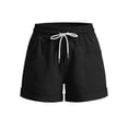 thumbnail image 4 of DISKEBUISS Women's Cotton Shorts High Waist Drawstring Short Pants with Pockets for Summer Daily Casual, 4 of 5