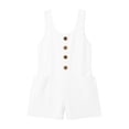 thumbnail image 4 of Favoffer Women's Sleeveless Casual Jumpsuit Round Neck Solid Color Elastic Waist Short Length Breathable Loose Fit Summer Bottoms for Weekend Wear, 4 of 9