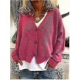 thumbnail image 2 of Womens Sweater Knitted Casual V-neck Solid Color Cardigan Sweater, 2 of 4