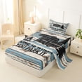 thumbnail image 2 of Manfei Retro Camper Twin Sheets,Rustic Farmhouse Cabin Bedding,Brown Blue,3 Pieces,1 Fitted Sheet and 1 Pillowcase, 2 of 6