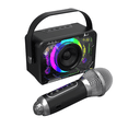 thumbnail image 2 of Altavoz Bluetooth para cantar al aire libre en casa, altavoz de karaoke inalámbrico portátil con graves y micrófono, equipo de KTV para el hogar, color negro, 2 of 8
