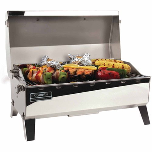 Camco Olympian 4500 Stainless Steel Portable Gas Grill Connects To Low