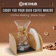 thumbnail image 2 of HEXNUB - Caddy para cafeteras, soporte de bambú compatible con garrafas Chemex Bodum Cosori, soporte de filtro resistente al calor para preparación de café, tapete negro, 2 of 5