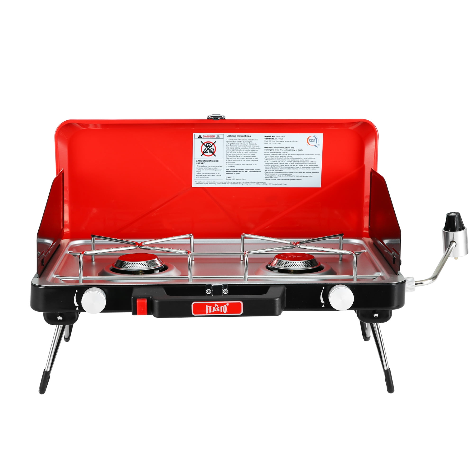 FEASTO Propane Camping Stove, Portable Camping Grill Stove,  28,000 BTU Camp Stove