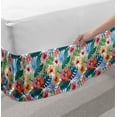 thumbnail image 2 of Aloha Bed Skirt, Abstract Jungle Nature Flourish Motifs with Painting Effect Summer Rainforest Theme, Elastic Bedskirt Dust Ruffle Wrap Around for Bedding Decor, 4 Sizes, Multicolor, by Ambesonne, 2 of 2