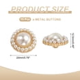 thumbnail image 2 of Uxcell 15pcs Botones de Metal 20mm Redondos de Perla para Manualidades de Vestidos, Dorado, 2 of 7