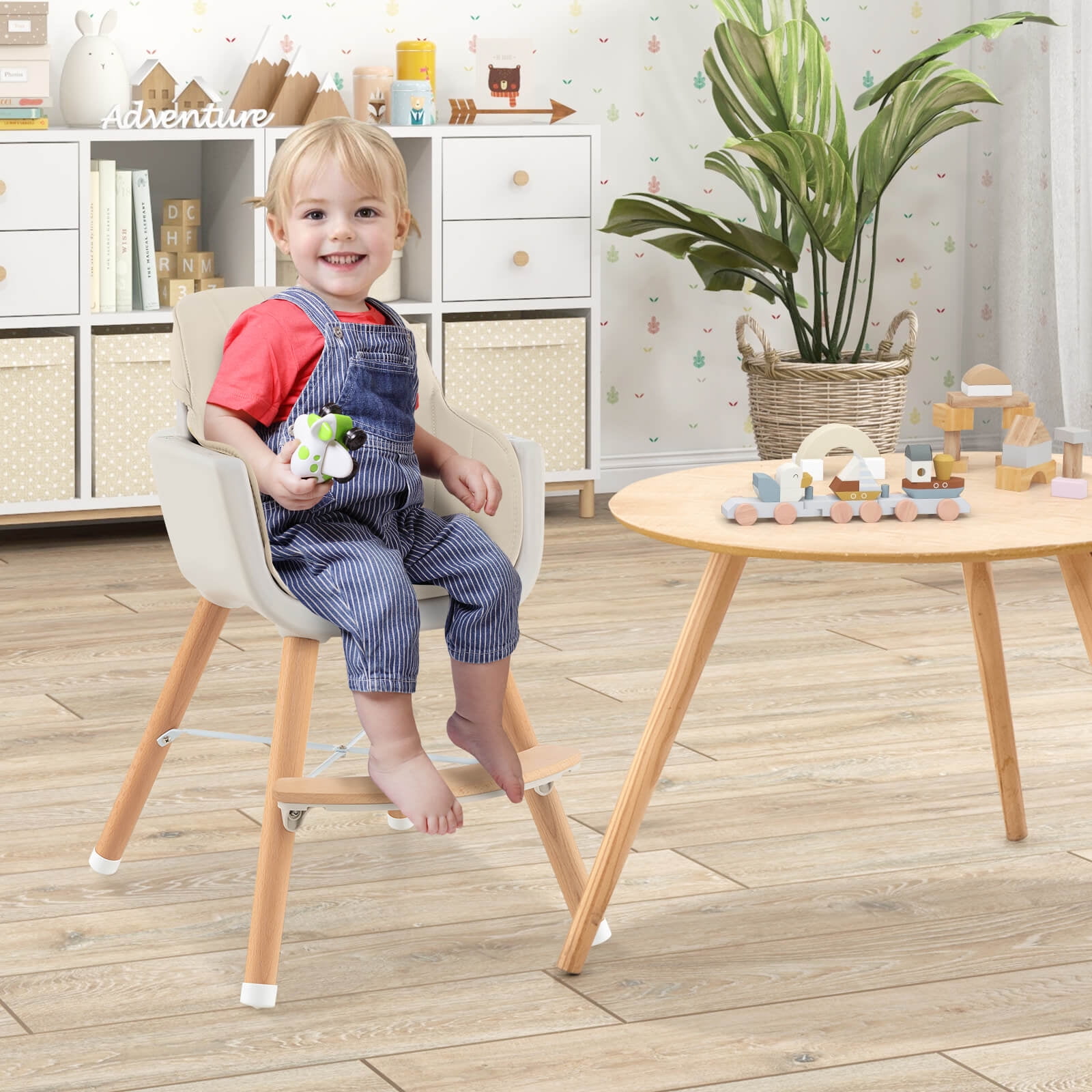 Baby joy wooden high chair hotsell
