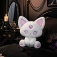 thumbnail image 2 of Soft Polyester Gothic Plush Toys, Dark Fantasy Bunny Fox Cat Demon Creature Stuffed Animals, Cute Sitting Plushies, Halloween Decorations Indoor, Collectible for Bedroom Decor & Holiday Gift Giving-D, 2 of 5