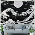 thumbnail image 4 of Nawypu Black and White Tapestry, Great Wave Sun Tapestry Wall Hanging,Mountain Tapestry for Bedroom Dorm Decor, 4 of 6