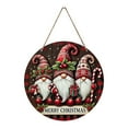 thumbnail image 2 of hiryomu Christmas Hanging Sign Decoration Gnome Front Door Wreath Farmhouse Wooden Welcome Sign for Wall Porch Decor, 2 of 7