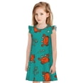 thumbnail image 1 of Fotbe Colorful Crab Vestido de Dormir para Niñas de 3 a 10 Años, Mangas Cortas, Estilo Princesa, Pijama Camisón con Mangas Voladas-Medium, 1 of 6