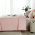 thumbnail image 5 of Davulos Twin Comforter Set with Pillowcase ,2 Pieces Soft Pink Bedding Set Bed in a Bag Solid Color for All Season, 5 of 7