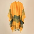 thumbnail image 2 of Women's Fashion Stripe Color Block Shawl Wrap Warm Windproof Cloak Cardigan for Autumn Spring Winter Versatile Stylish Accessory, 2 of 3