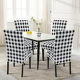 thumbnail image 2 of Printed Dining Room Chair Covers Set of 6, Stretch Kitchen Chair Covers Washable Parsons Chair Slipcover Removable Dining Chair Protectors for Hotel,Ceremony(Black/White Plaid), 2 of 6