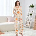 thumbnail image 4 of FORMRS Womens Pajama Set Long Sleeve Top and Pants with Pockets Soft Comfy Lounge Sleepwear, Sizes S-2XL, Beige Fall Acorns Pattern, 4 of 7