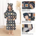 thumbnail image 3 of FORMRS Wearable Blanket Hoodie with Sleeves for Kids Cozy Flannel Sweatshirt, Square Harmony, 3 of 7