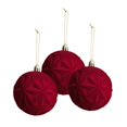thumbnail image 4 of 3 Piezas De Adornos Navideños De Bolas Flocadas, Adornos Navideños Para El Hogar, Copo De Nieve Rojo, 4 of 8