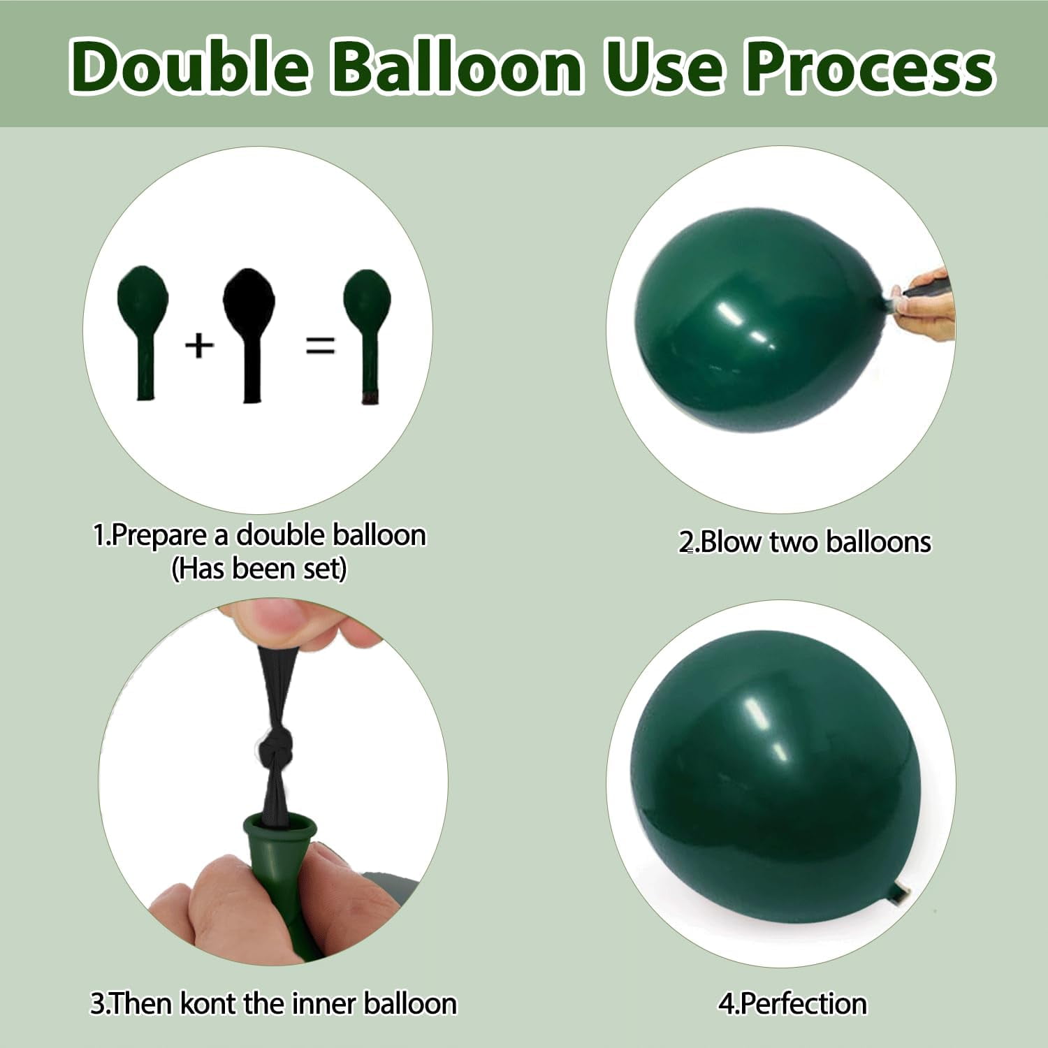 Emerald Green White Gold Balloon Arch Kit, Double Stuffed Sage Olive Green Sand White Beige Chrome Gold Confetti Balloons, for Wedding Birthday Graduation Jungle Safari Party Decor